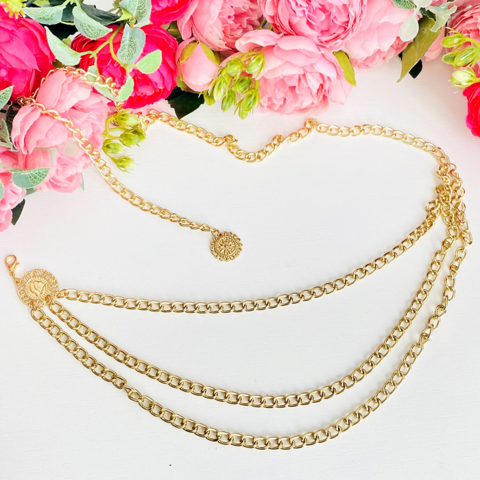 Centura Tip Bijuterie, Centura Metalica, Curea Aurie [2]