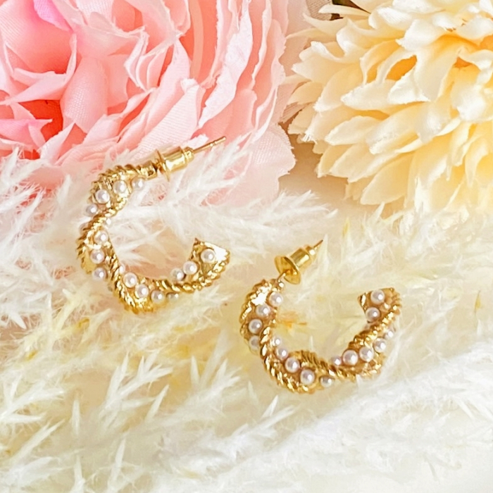 Cercei Mini Gold Hoop, Cercei Dama, Bijuterii Femei [2]