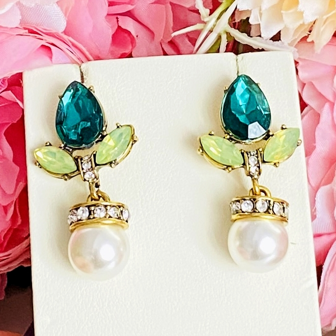 Cercei Lungi Cristale Verzi, Cercei Dama, Bijuterii Femei [4]