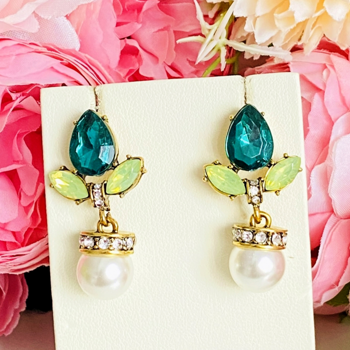 Cercei Lungi Cristale Verzi, Cercei Dama, Bijuterii Femei [2]