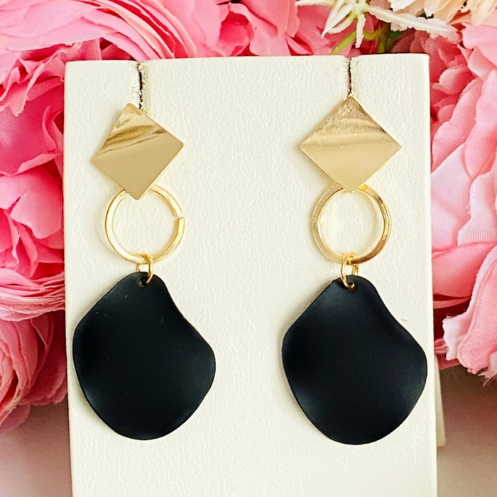 Cercei Aurii Negri, Cercei Dama, Bijuterii Femei [7]