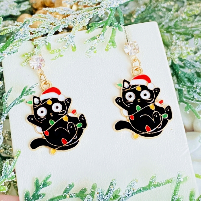 Cercei Pisicute Craciun, Cercei Craciun Secret Santa, Cercei Dama [4]