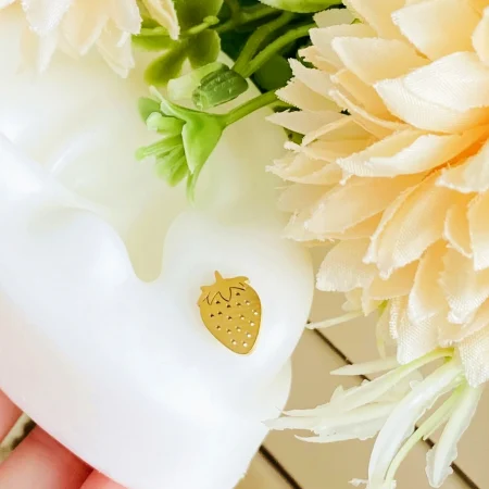 Cercei Capsuni Aurii - Otel Inoxidabil, Cercei Surub, Cercei Dama, Bijuterii Inox [2]