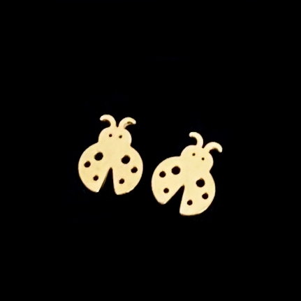 Cercei Buburuze Aurii - Otel Inoxidabil, Cercei Surub, Cercei Dama, Bijuterii Inox [3]