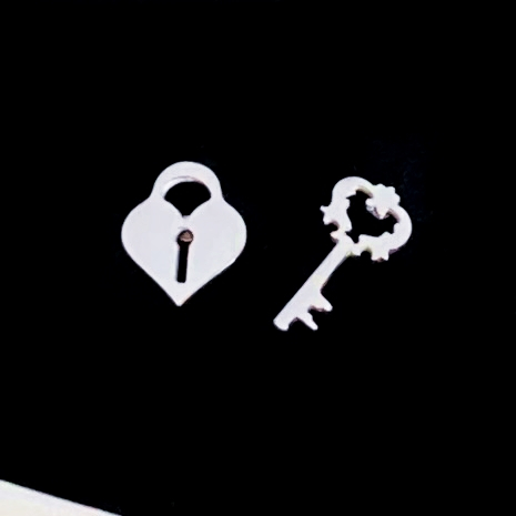 Cercei Cheie & Lacat - Otel Inoxidabil, Cercei Surub, Cercei Dama, Bijuterii Inox [3]