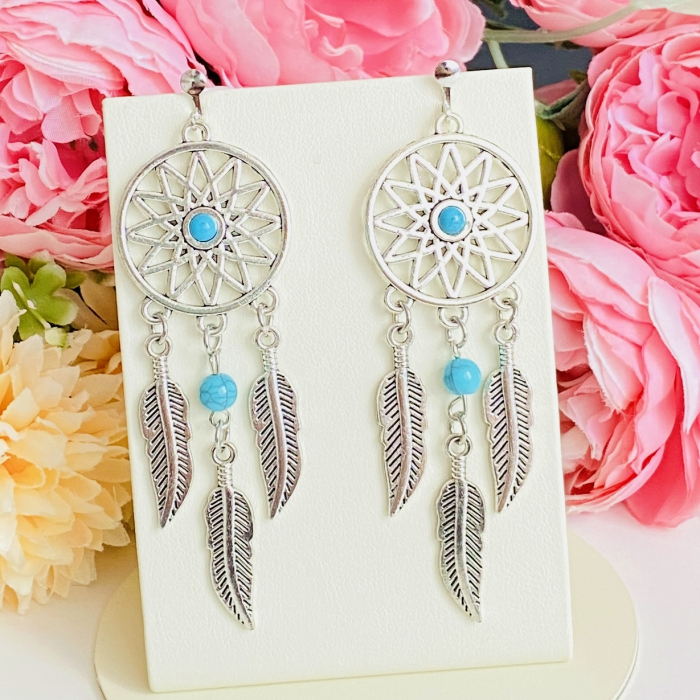 Cercei Clips Argintii, Clipsuri Dreamcatcher [7]