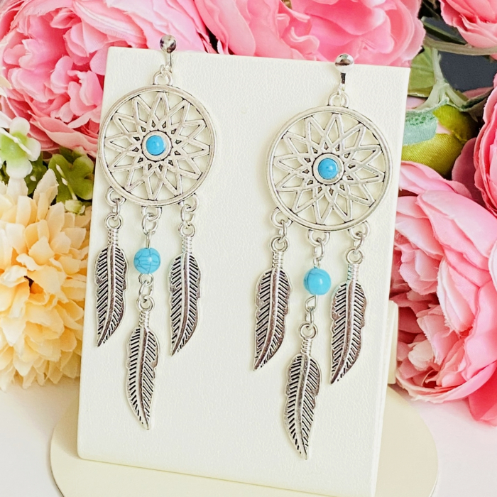 Cercei Clips Argintii, Clipsuri Dreamcatcher [5]