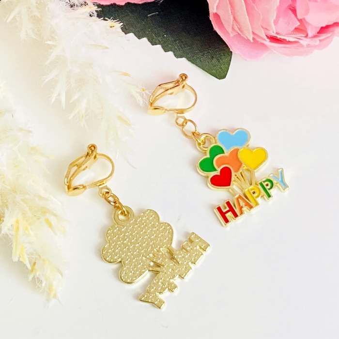 Cercei Clips Happy Inimi Colorate, Cercei Dama, Bijuterii Femei [5]