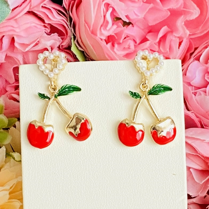 Cercei Clips Cirese & Inimi, Clipsuri Dama, Cercei Eleganti [5]