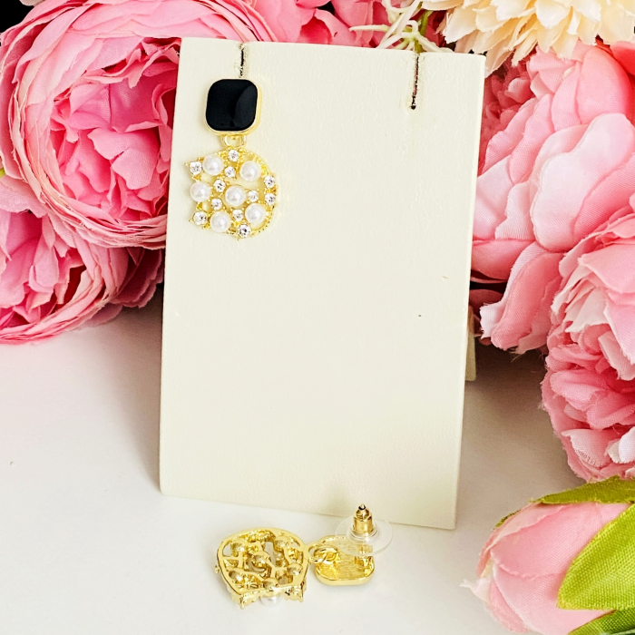 Cercei Negri cu Perle, Cercei Dama, Bijuterii Femei [7]