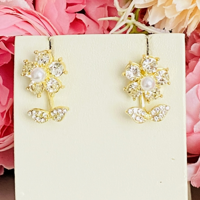 Cercei 2 in 1 Flori Cristale, Cercei Dama, Bijuterii Femei [8]