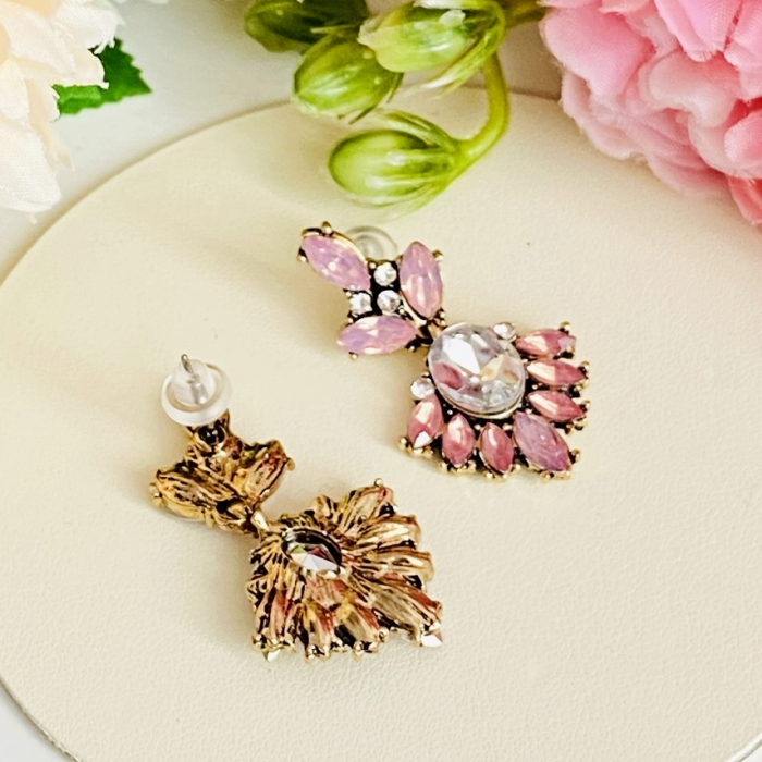 Cercei Mia Cristale Roz, Cercei Dama, Bijuterii Femei [6]