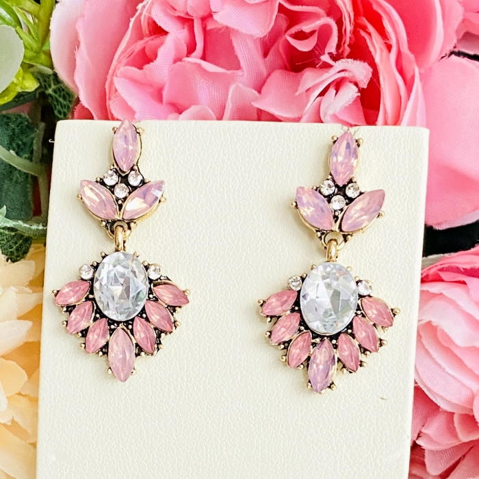 Cercei Mia Cristale Roz, Cercei Dama, Bijuterii Femei [5]