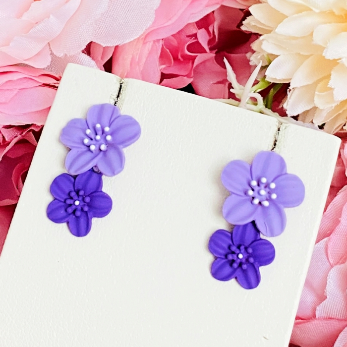 Cercei Floricele Mov, Cercei Dama, Bijuterii Femei [4]