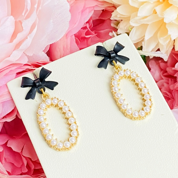 Cercei Funde Oval Perle, Cercei Dama, Bijuterii Femei [4]