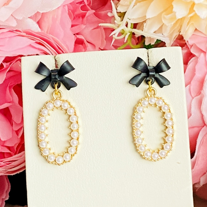 Cercei Funde Oval Perle, Cercei Dama, Bijuterii Femei [3]