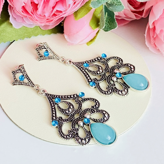 Cercei Royal Blue & Silver, Cercei Dama, Bijuterii Femei [5]