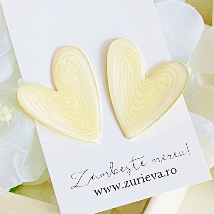 Cercei Inimi Albe, Cercei Dama, Bijuterii Femei [2]