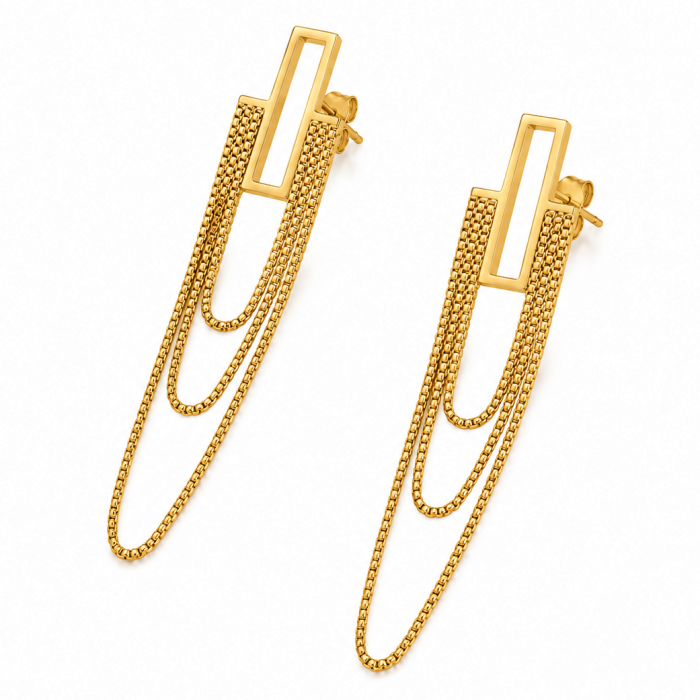 Cercei Lungi Eleganti - Otel Inoxidabil, Cercei Surub, Cercei Dama, Bijuterii Inox [3]