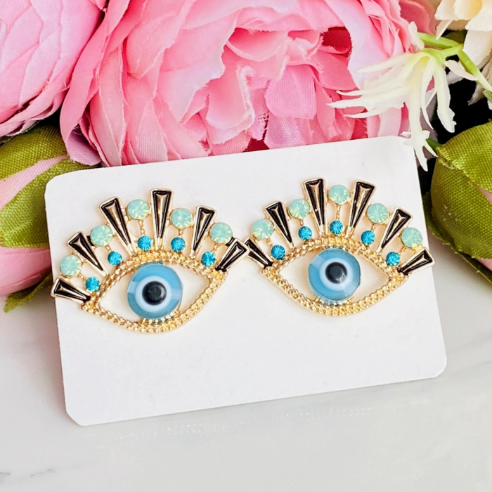 Cercei Albastri Evil Eye, Cercei Dama, Bijuterii Femei [6]