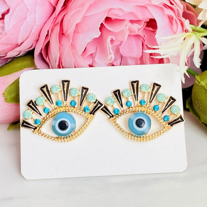 Cercei Albastri Evil Eye, Cercei Dama, Bijuterii Femei [4]