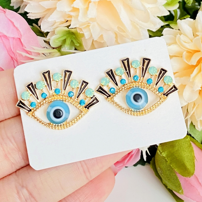 Cercei Albastri Evil Eye, Cercei Dama, Bijuterii Femei [2]