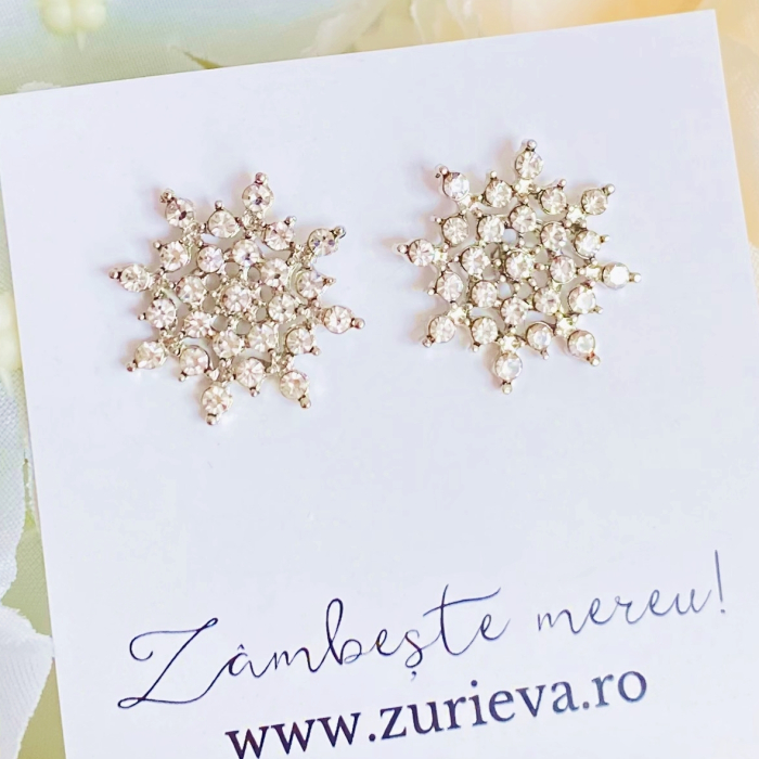 Cercei Cristale Argintii, Cercei Dama, Bijuterii Femei [4]