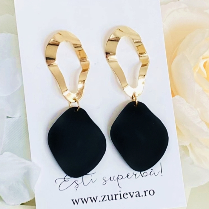 Cercei Auriu & Negru, Cercei Dama, Bijuterii Femei [6]