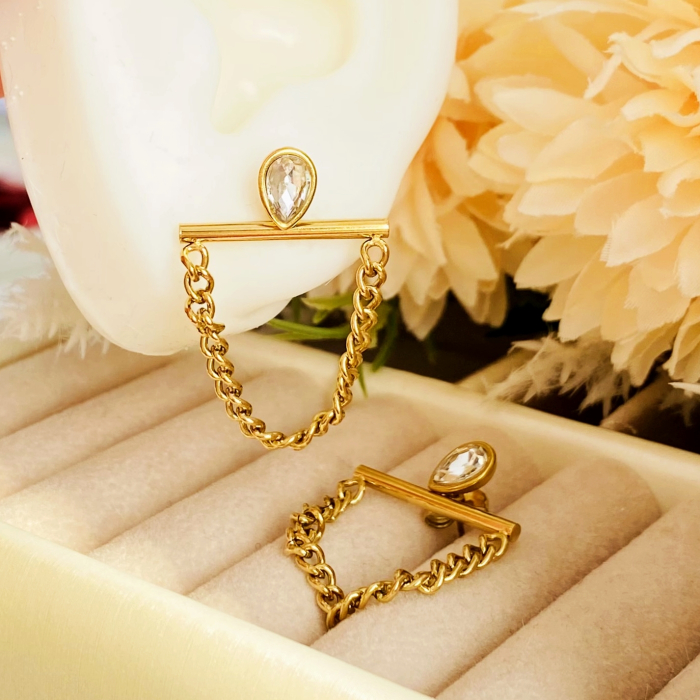 Cercei 2 in 1 Eleganti - Otel Inoxidabil, Cercei Surub, Cercei Dama, Bijuterii Inox [10]