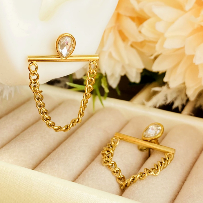 Cercei 2 in 1 Eleganti - Otel Inoxidabil, Cercei Surub, Cercei Dama, Bijuterii Inox [1]