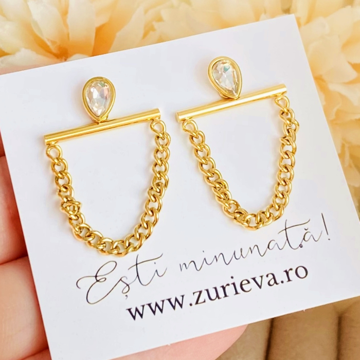 Cercei 2 in 1 Eleganti - Otel Inoxidabil, Cercei Surub, Cercei Dama, Bijuterii Inox [4]