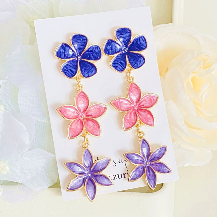 Cercei Lungi Flori Mov, Cercei Dama, Bijuterii Femei [8]