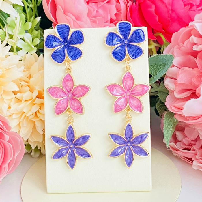 Cercei Lungi Flori Mov, Cercei Dama, Bijuterii Femei [6]