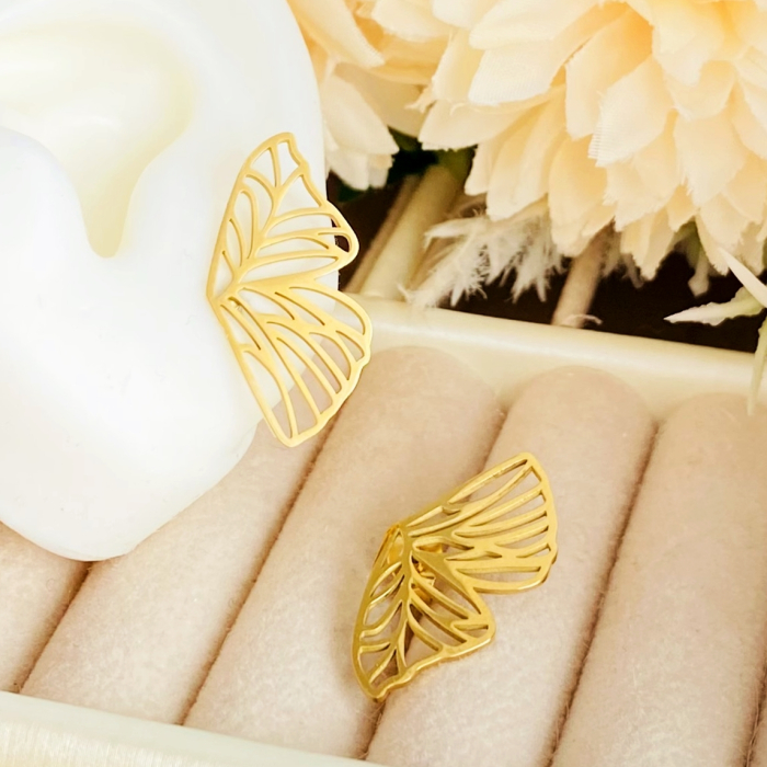 Cercei Aripi Fluturi - Otel Inoxidabil, Cercei Surub, Cercei Dama, Bijuterii Inox [3]