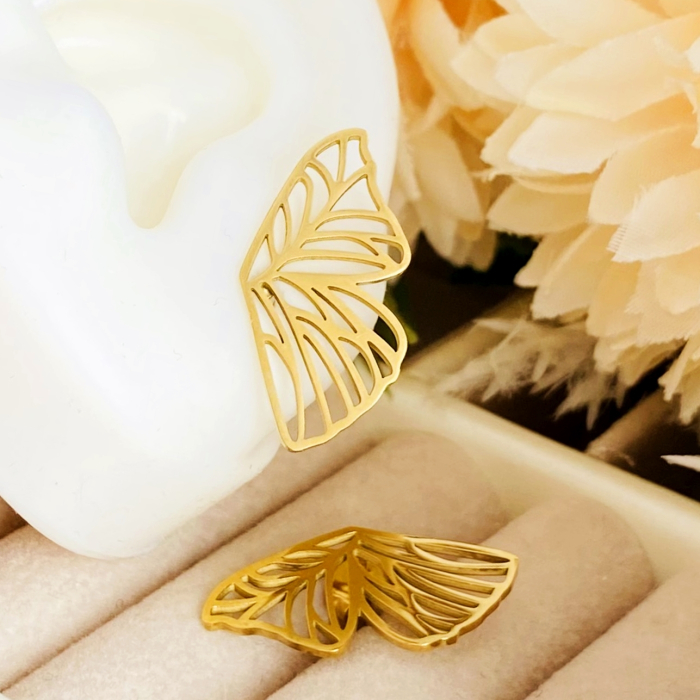 Cercei Aripi Fluturi - Otel Inoxidabil, Cercei Surub, Cercei Dama, Bijuterii Inox [7]