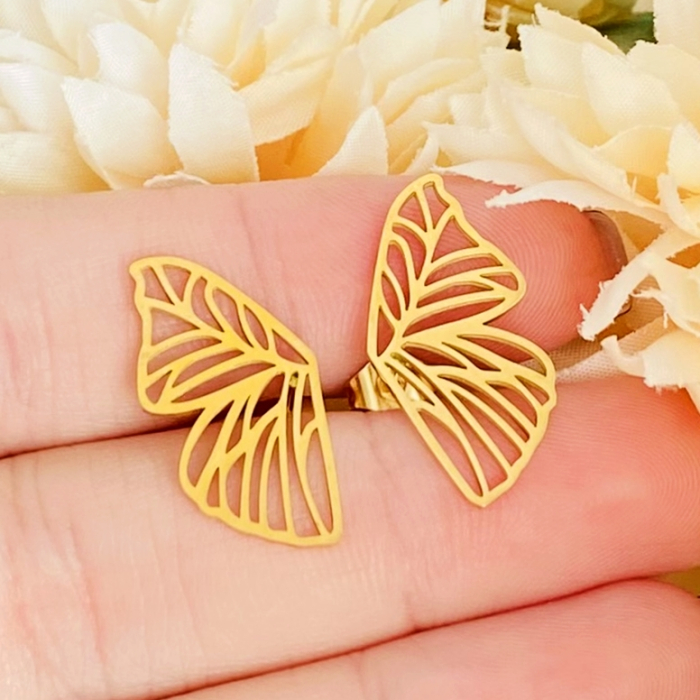 Cercei Aripi Fluturi - Otel Inoxidabil, Cercei Surub, Cercei Dama, Bijuterii Inox [1]