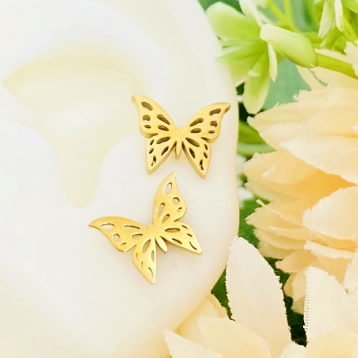 Cercei Mini Fluturi - Otel Inoxidabil, Cercei Surub, Cercei Dama, Bijuterii Inox [5]