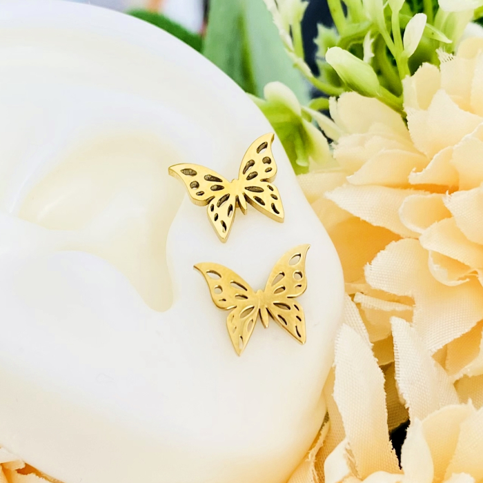 Cercei Mini Fluturi - Otel Inoxidabil, Cercei Surub, Cercei Dama, Bijuterii Inox [6]