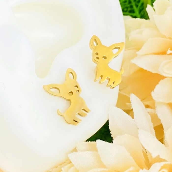 Cercei Mini Catelusi - Otel Inoxidabil, Cercei Surub, Cercei Dama, Bijuterii Inox [1]