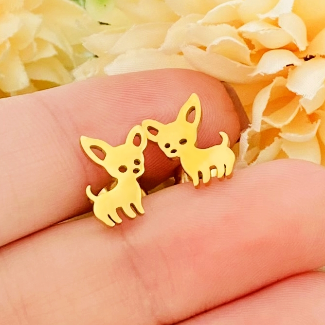 Cercei Mini Catelusi - Otel Inoxidabil, Cercei Surub, Cercei Dama, Bijuterii Inox [2]