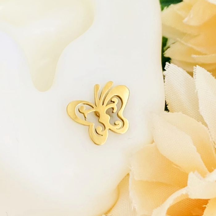 Cercei Mini Fluturasi - Otel Inoxidabil, Cercei Surub, Cercei Dama, Bijuterii Inox [3]