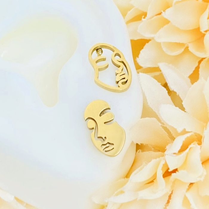 Cercei Mini Faces - Otel Inoxidabil, Cercei Surub, Cercei Dama, Bijuterii Inox [5]