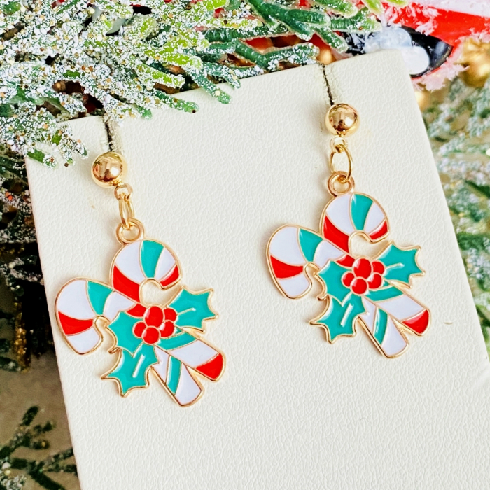 Cercei Candy Canes, Cercei Craciun Secret Santa, Cercei Dama [3]