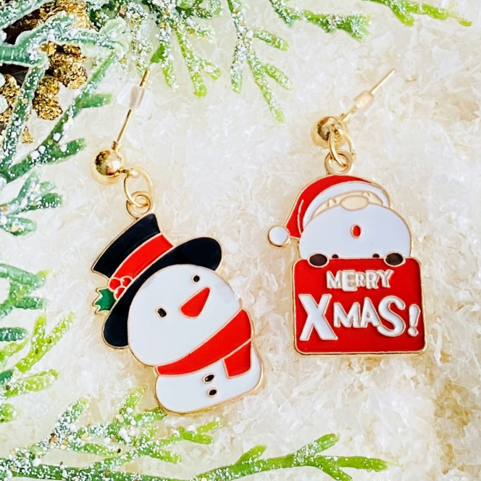 Cercei Mos Craciun Om Zapada Grasut, Cercei Craciun Secret Santa, Cercei Dama [3]