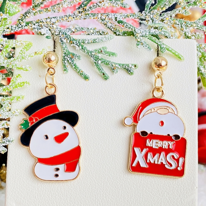 Cercei Mos Craciun Om Zapada Grasut, Cercei Craciun Secret Santa, Cercei Dama [4]