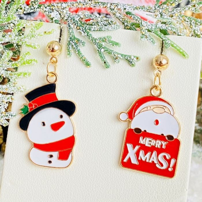 Cercei Mos Craciun Om Zapada Grasut, Cercei Craciun Secret Santa, Cercei Dama [2]