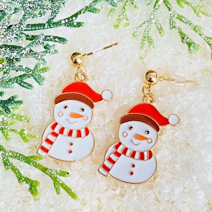 Cercei Om Zapada Caciula Rosie, Cercei Craciun Secret Santa, Cercei Dama [4]