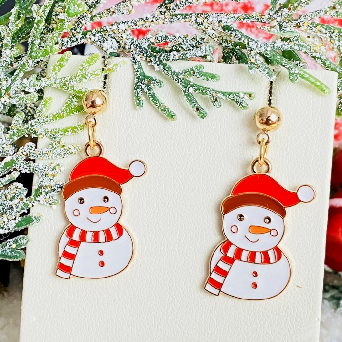 Cercei Om Zapada Caciula Rosie, Cercei Craciun Secret Santa, Cercei Dama [3]