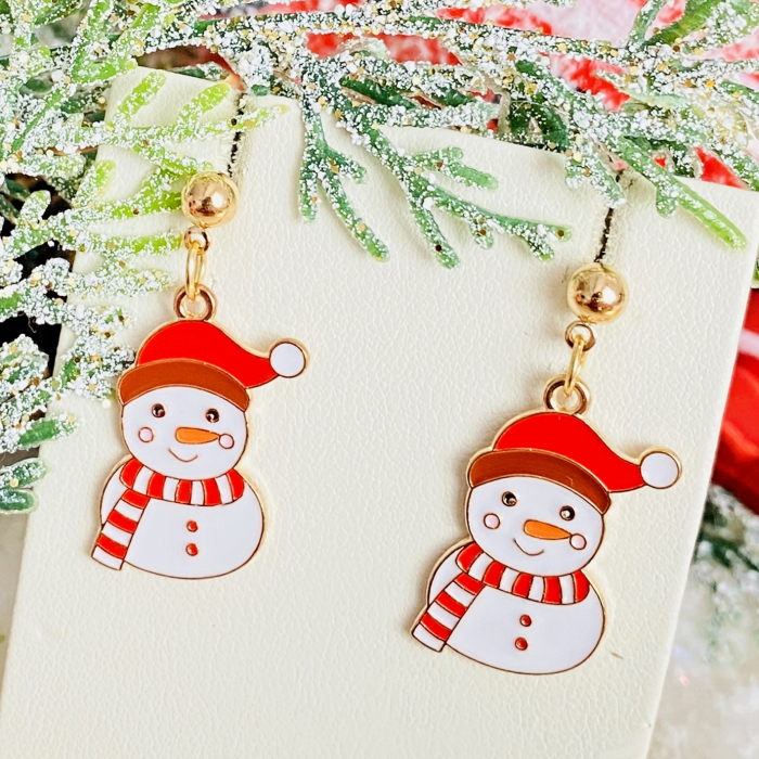 Cercei Om Zapada Caciula Rosie, Cercei Craciun Secret Santa, Cercei Dama [5]