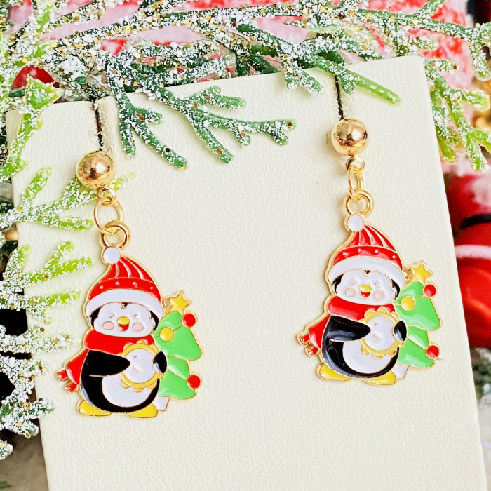 Cercei Pinguini Brad Craciun, Cercei Craciun Secret Santa, Cercei Dama [2]
